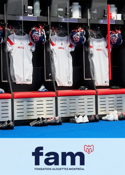 Montreal Alouettes Foundation Background of the Montreal Alouettes locker room