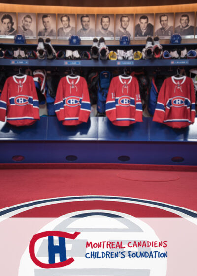 Montreal Canadiens Children's Foundation Background of the Montreal Candiens locker room