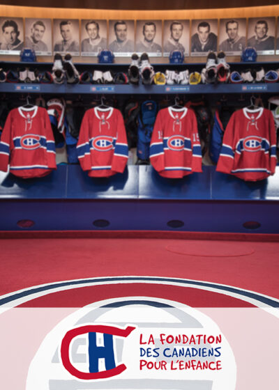 Montreal Canadiens Children's Foundation Background of the Montreal Candiens locker room