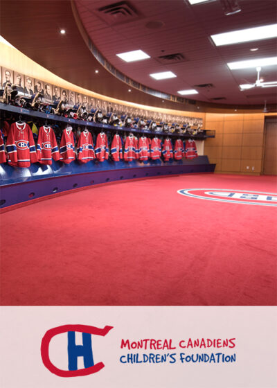 Montreal Canadiens Children's Foundation Background of the Montreal Candiens locker room