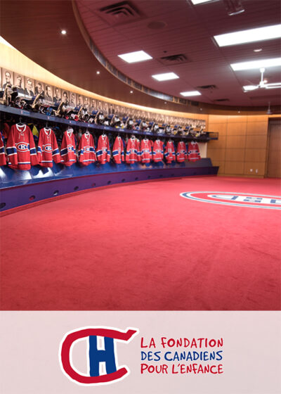 Montreal Canadiens Children's Foundation Background of the Montreal Candiens locker room