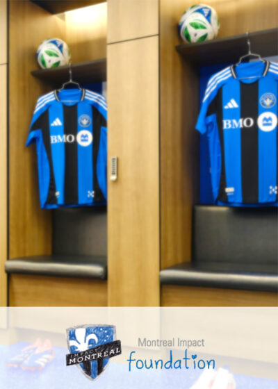 Montreal Impact Foundation Background of the CF Montreal locker room